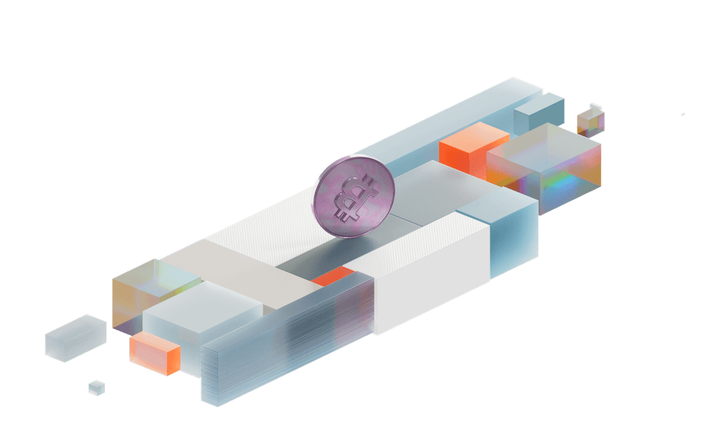 A Wealthsimple coin rolling along a moving platform.
