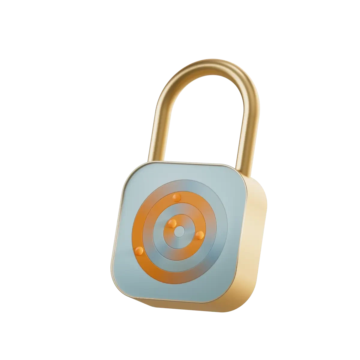 A floating gold padlock.