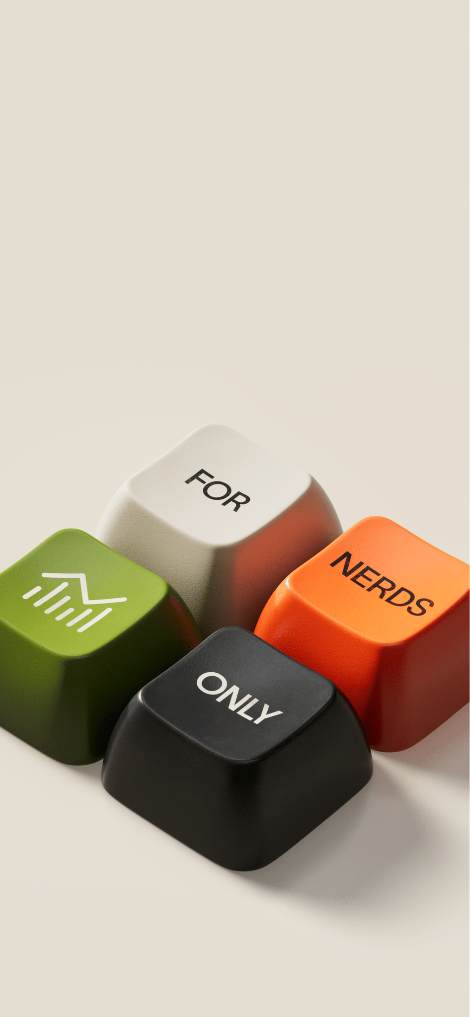 Four analogue keys with the words "For Nerds Only."