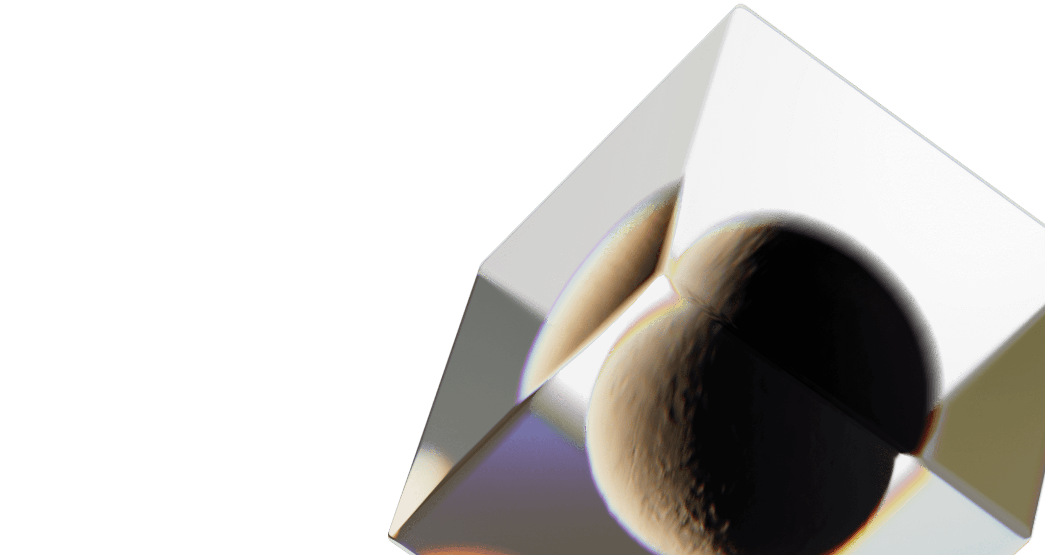 3D image of a cube with a sphere inside