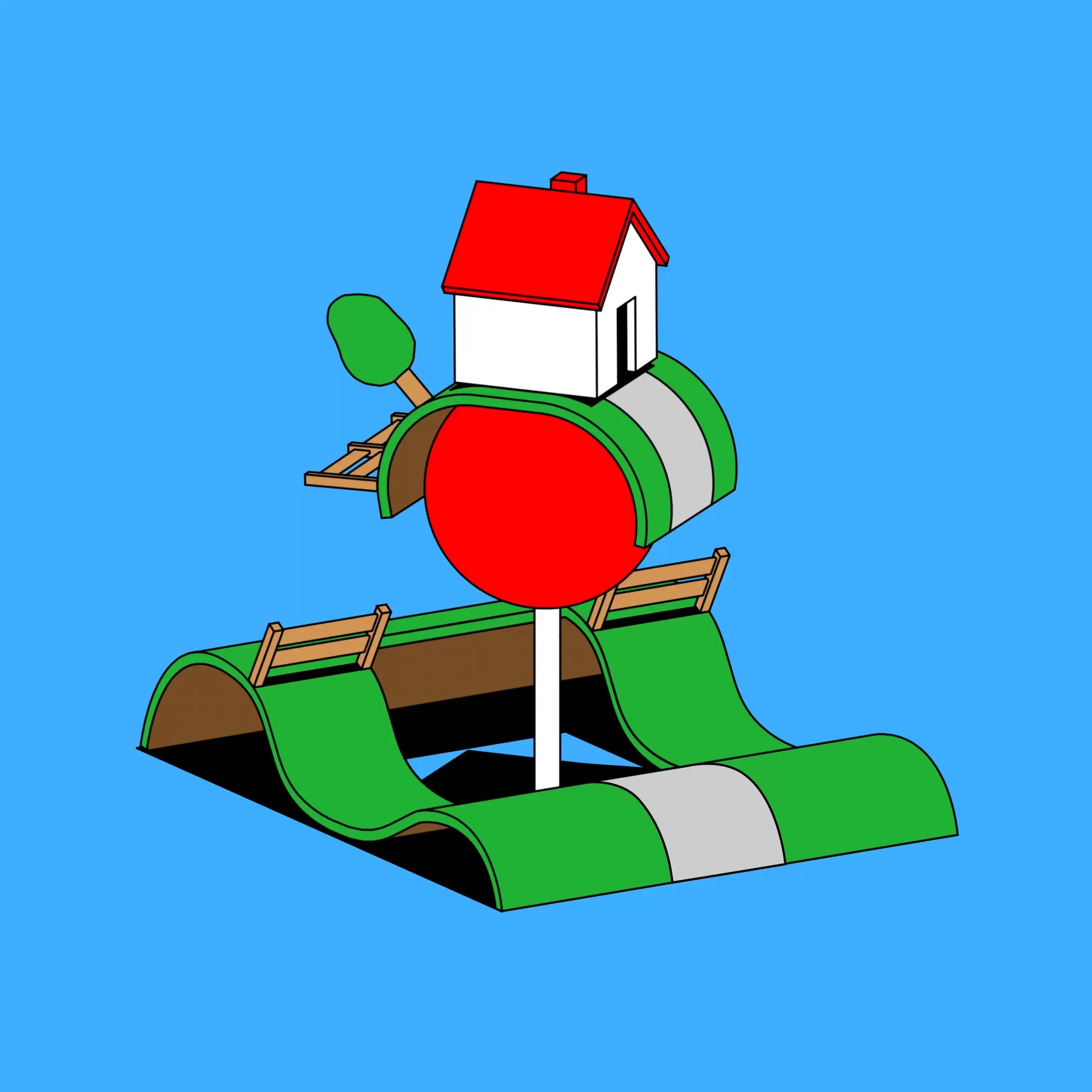 House on location pin rotating