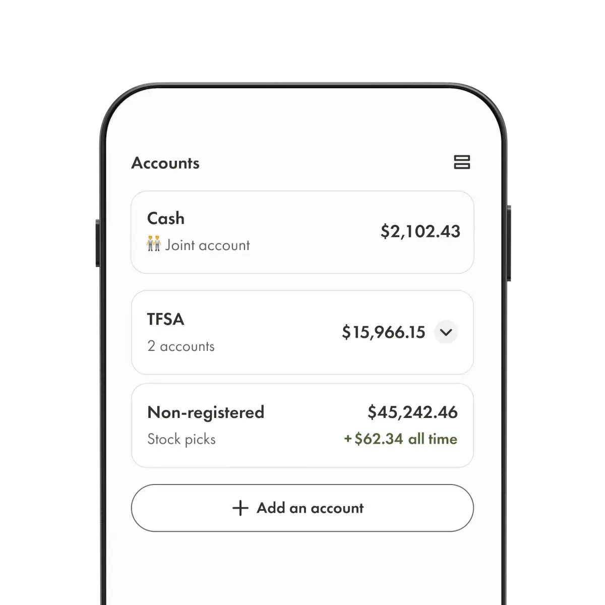 Video of Wealthsimple app screen showing multiple Cash accounts being opened.