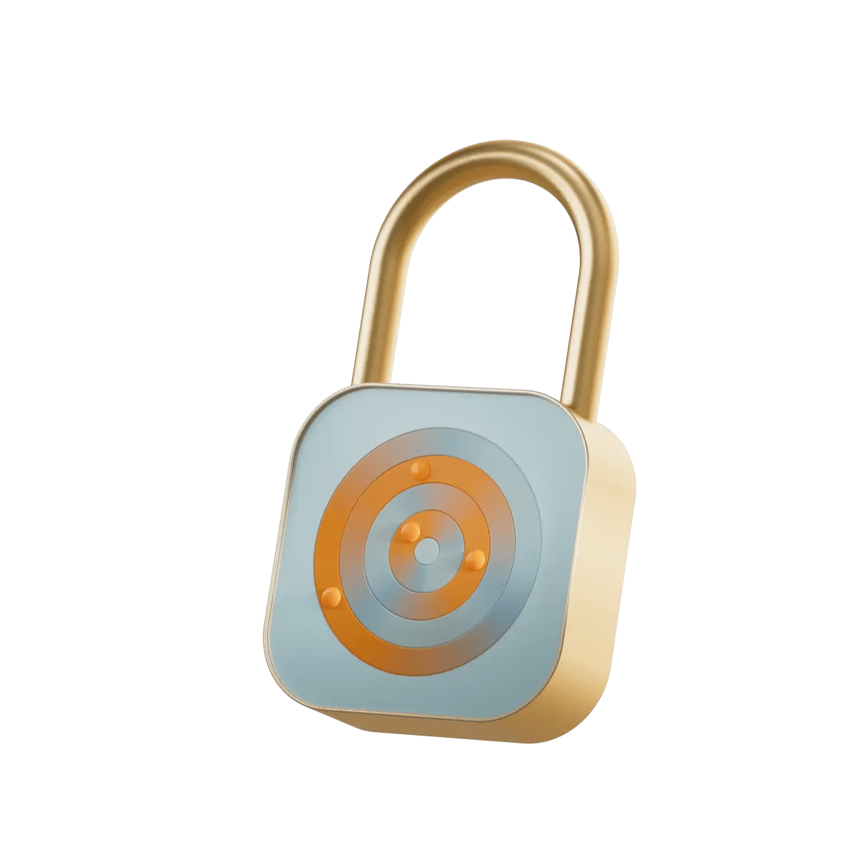 A floating gold padlock.