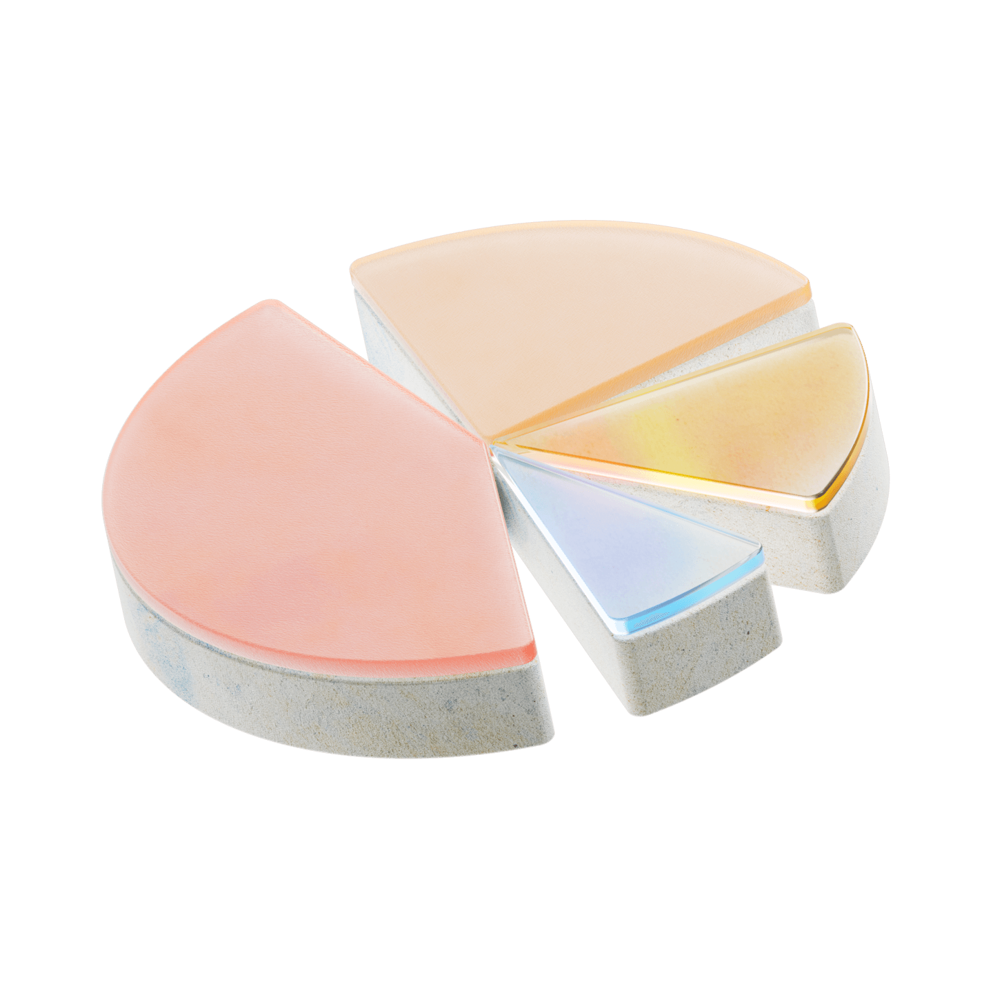A three dimensional pie chart.