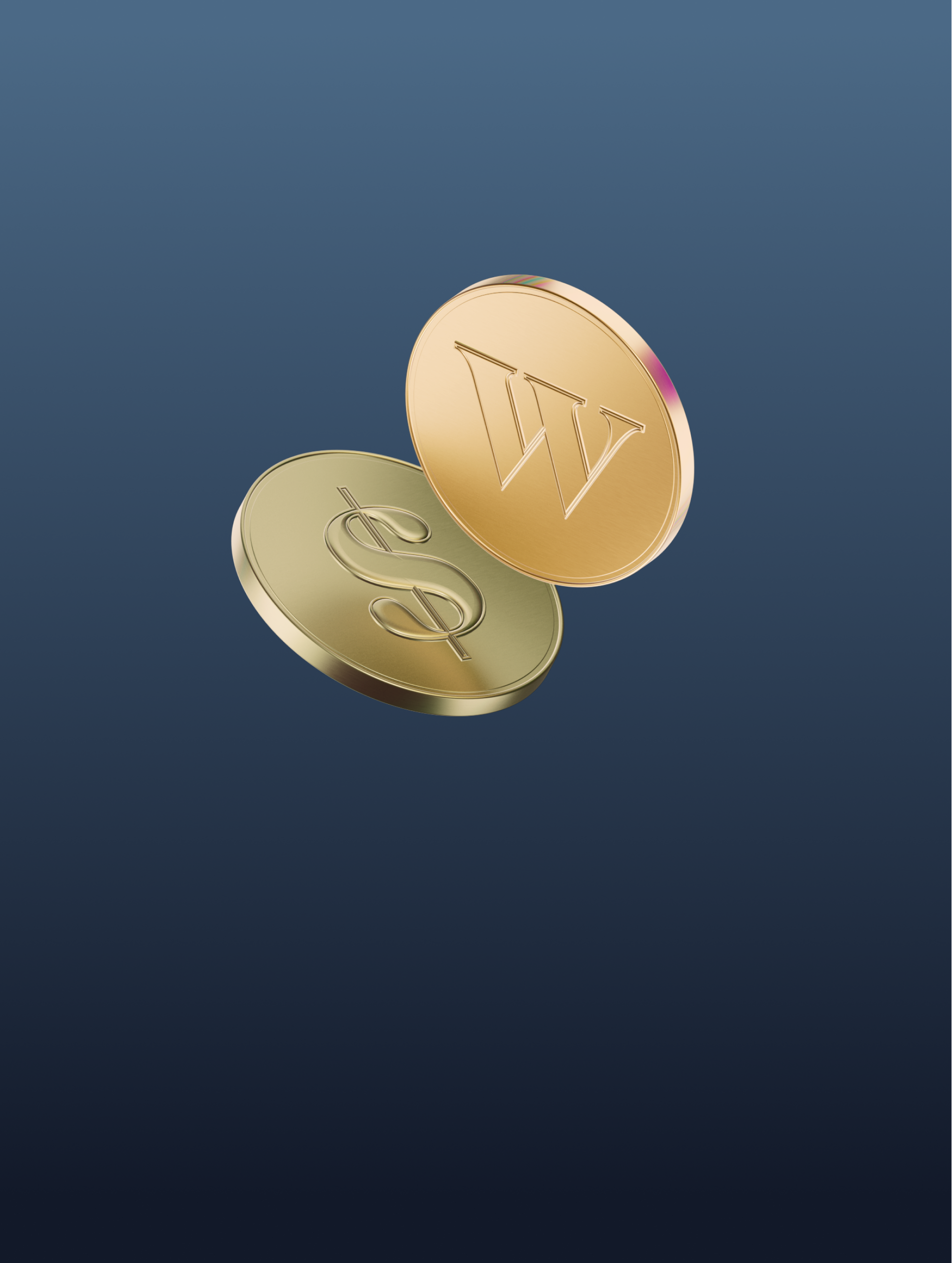 Two Wealthsimple branded coins that represent a cash prize.