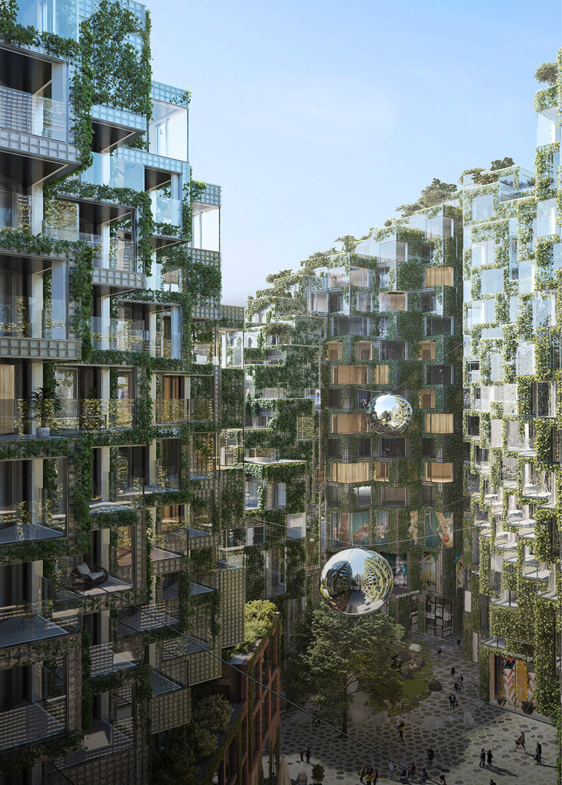 Une vue aérienne générée des des condos King.
