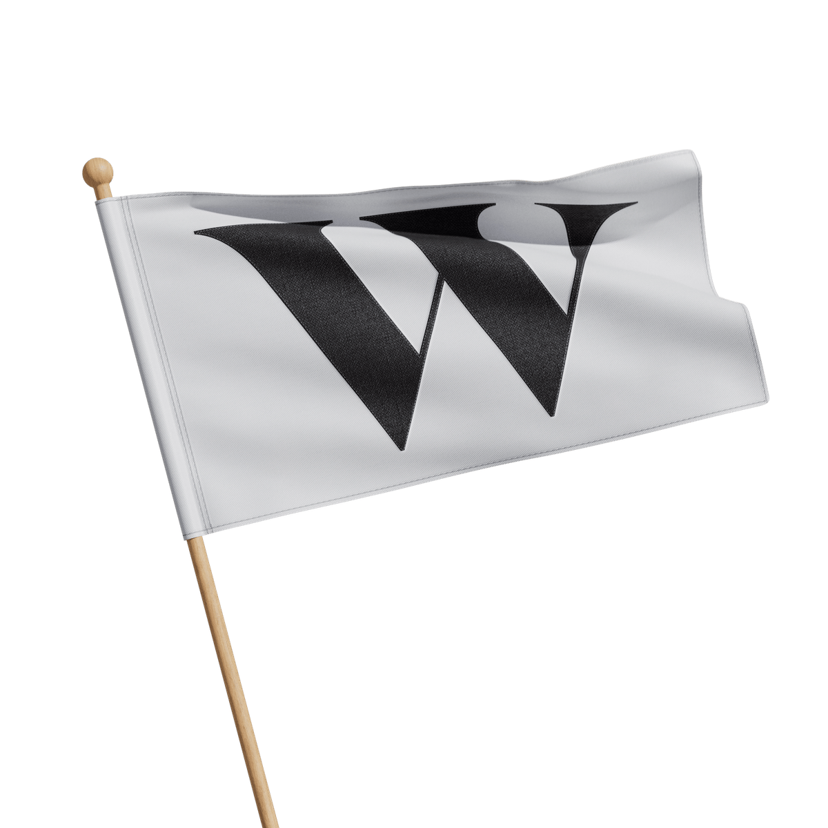 A white Wealthsimple flag on top of a pile of everyday objects.